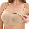 HOFISH - Sostén de lactancia materna sin costuras, beige oscuro, diseño triangular, Talla M