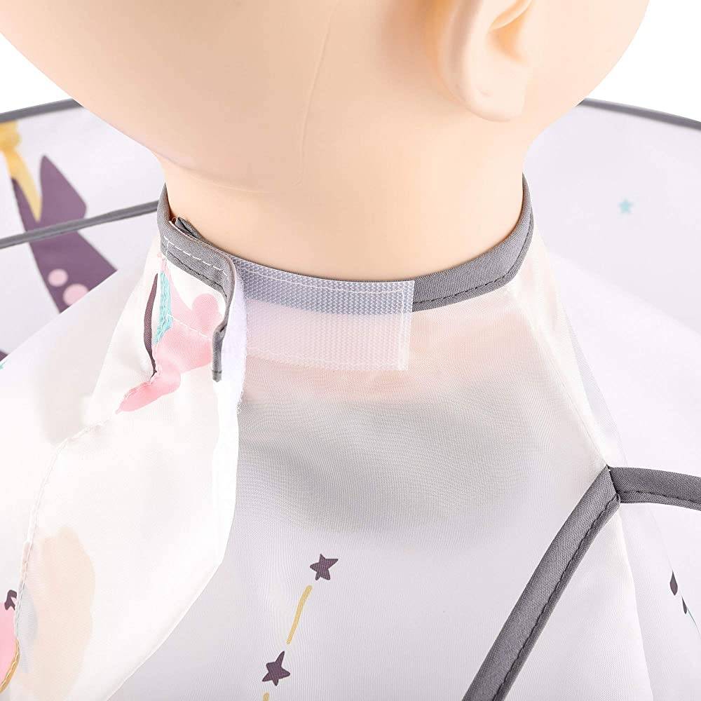 Capa de corte de pelo para niños Paraguas de peluquería plegable impermeable, 2 uds