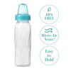 Evenflo Feeding Classic - Botellas de cuello estándar de plástico transparente para bebé, bebé y recién nacido, rosa/lavanda/verde azulado o verde/azul/verde azulado (los colores pueden variar), 8 onzas (paquete de 3)