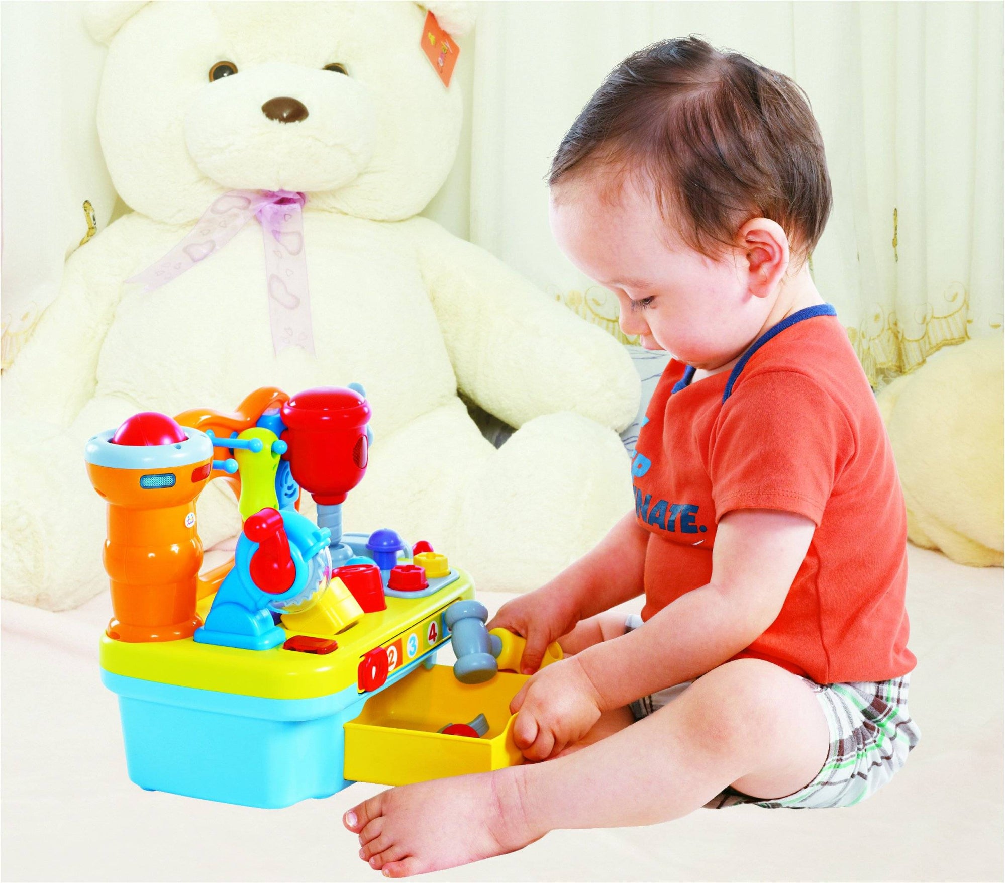 CoolToys-Juego de taller de juguete para niños pequeños con sonidos y luces interactivos