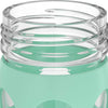Lifefactory- Botella de agua de vidrio de 12 onzas con tapa abatible activa y funda protectora de silicona, menta