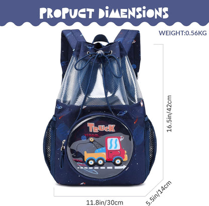 Drawstring-Mochila deportiva con cordón, diseño camión