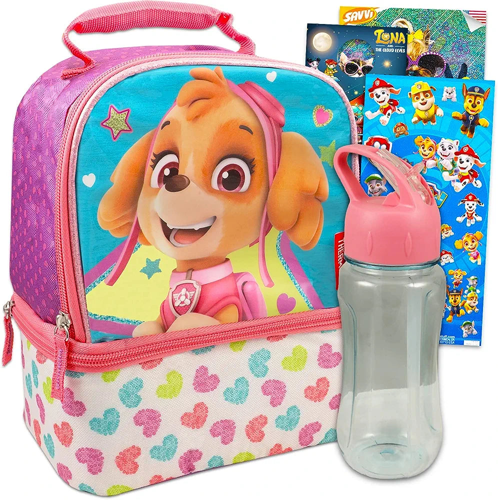 Bolso de almuerzo de la Patrulla Canina, Skye con botella y stickers