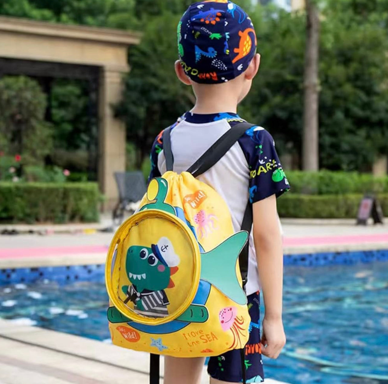 Gsiujch Mochila de natación seca y húmeda para niños