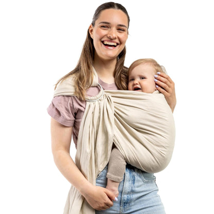 Boba Ring Sling - Portabebés, lino de bambú, recién nacido a niño pequeño / 8-35 libras