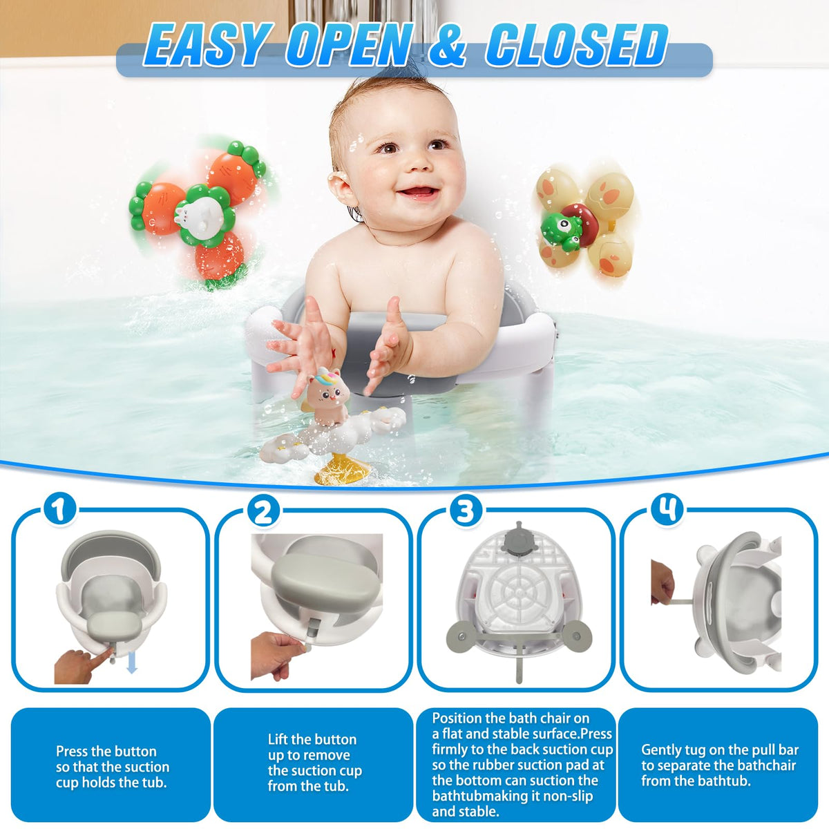 Asiento de baño para bebés Mostop, para bebés a partir de 6 meses