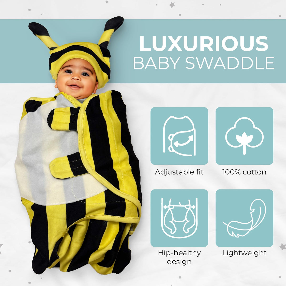 Luxor - Juego de 3 sacos de dormir de algodón para bebés de 3 a 6 meses