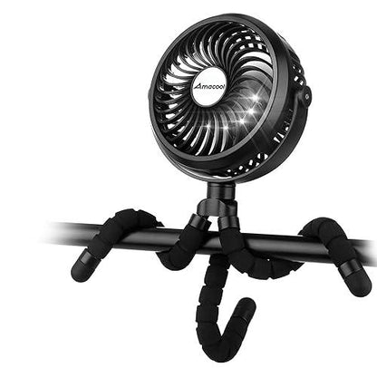 Ventilador para cochecito AMACOOL a pilas, portátil con pinza