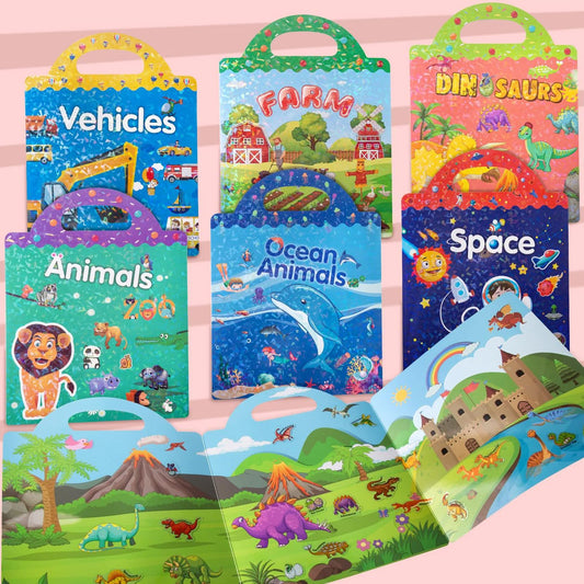 Set de 6 libros de calcomanías reutilizables