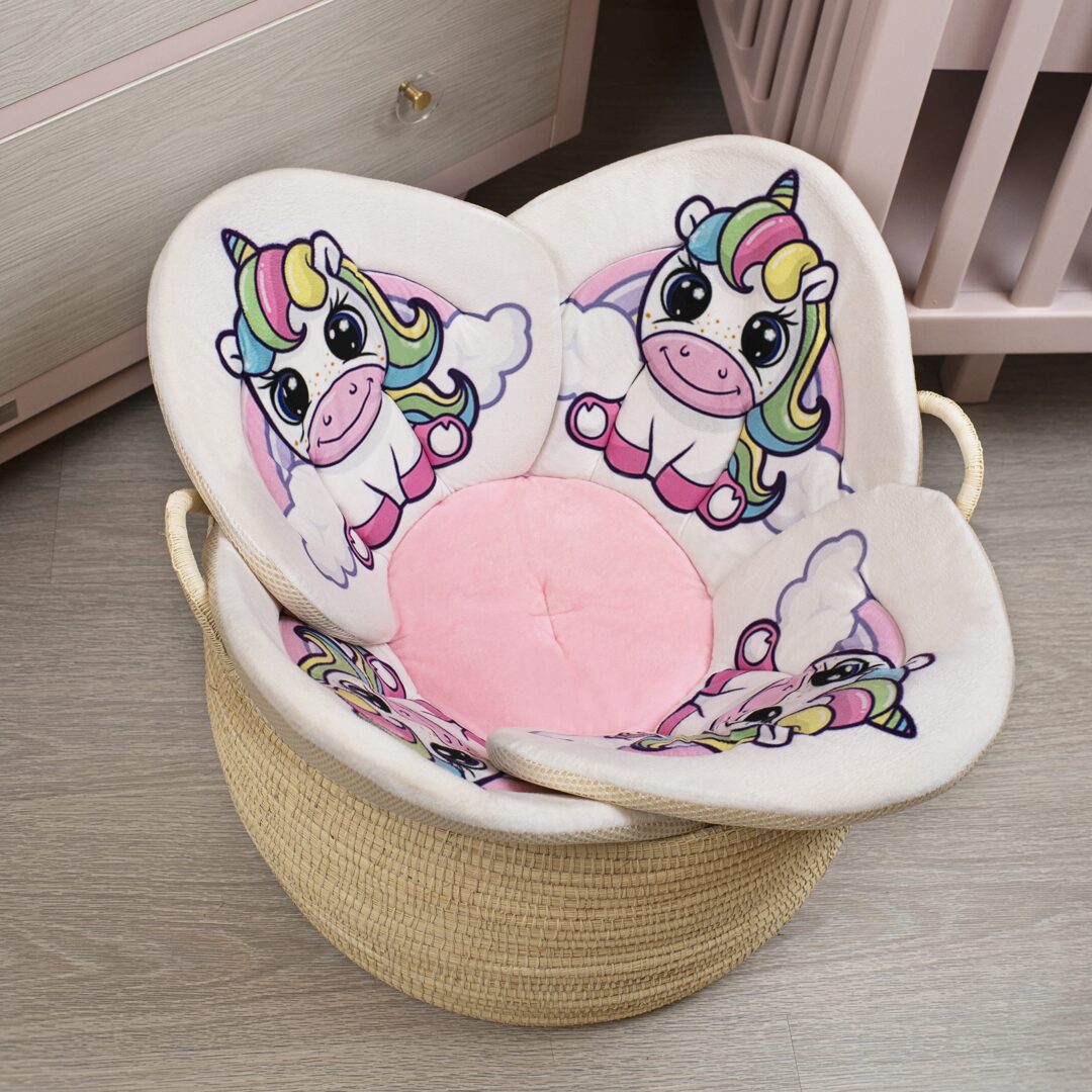 Sofi The Baby Unicorn Flower - Alfombrilla de baño para bebé, asiento para fregadero