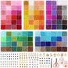 QUEFE- 36000 cuentas de cristal de 120 colores para hacer joyas