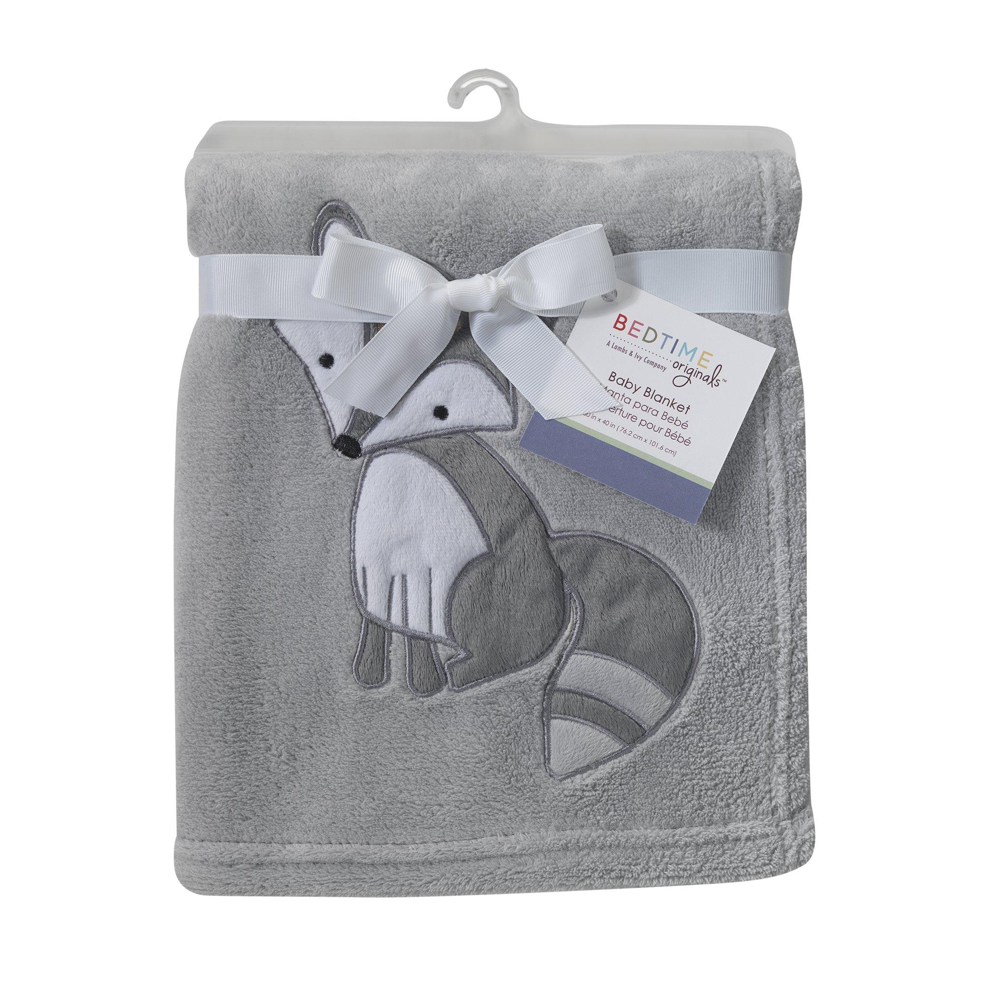 Bedtime Originals Little Rascals Fox manta, Gris/Blanco