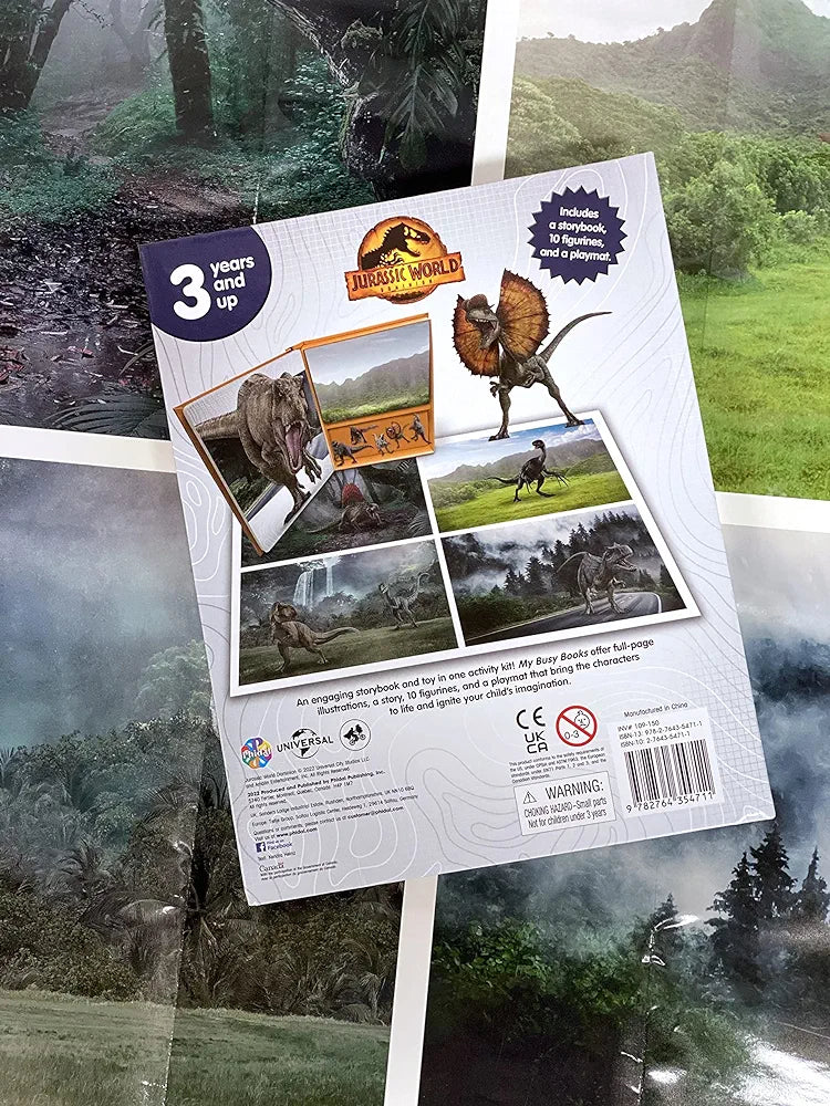 Phidal - Jurassic World My Busy Books -10 figuras y un tapete de juego