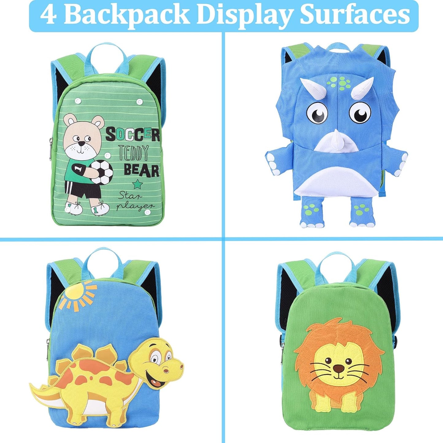 Clearlove- Mochila para niños con caras de múltiples formas