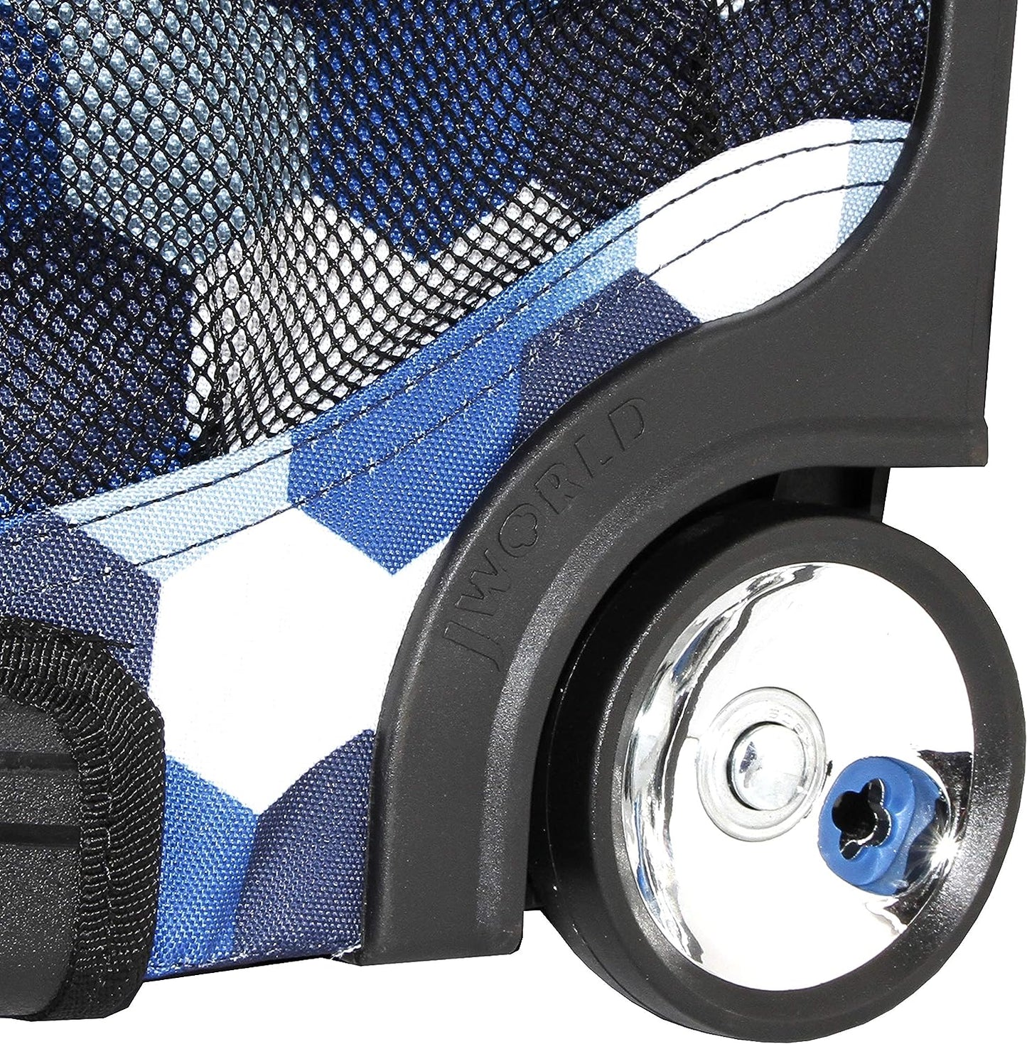 J World New York Sunrise Kids-Mochila con ruedas, diseño azul