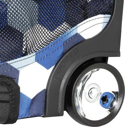 J World New York Sunrise Kids-Mochila con ruedas, diseño azul