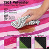 SolHom Manta de picnic para la playa, impermeables, a prueba de arena, extra grandes, rayas rosadas