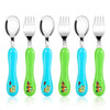 Lehoo Castle Tenedor y cuchara para niños pequeños, 6 utensilios