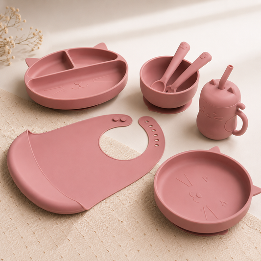 Set de Alimentación de Silicona Gatito