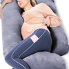 Momcozy - Almohada para embarazo, en forma de U, con funda extraíble, color gris
