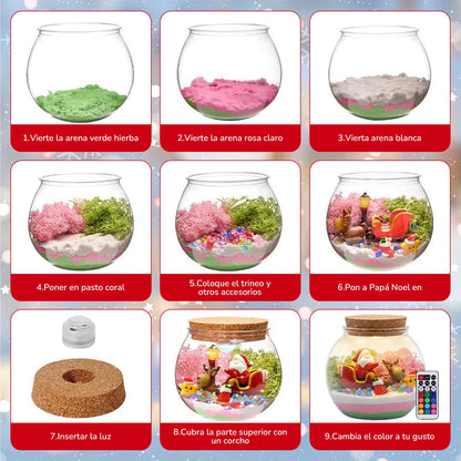 Kit de Terrario Arena Mágica con Luz Nocturna Niños