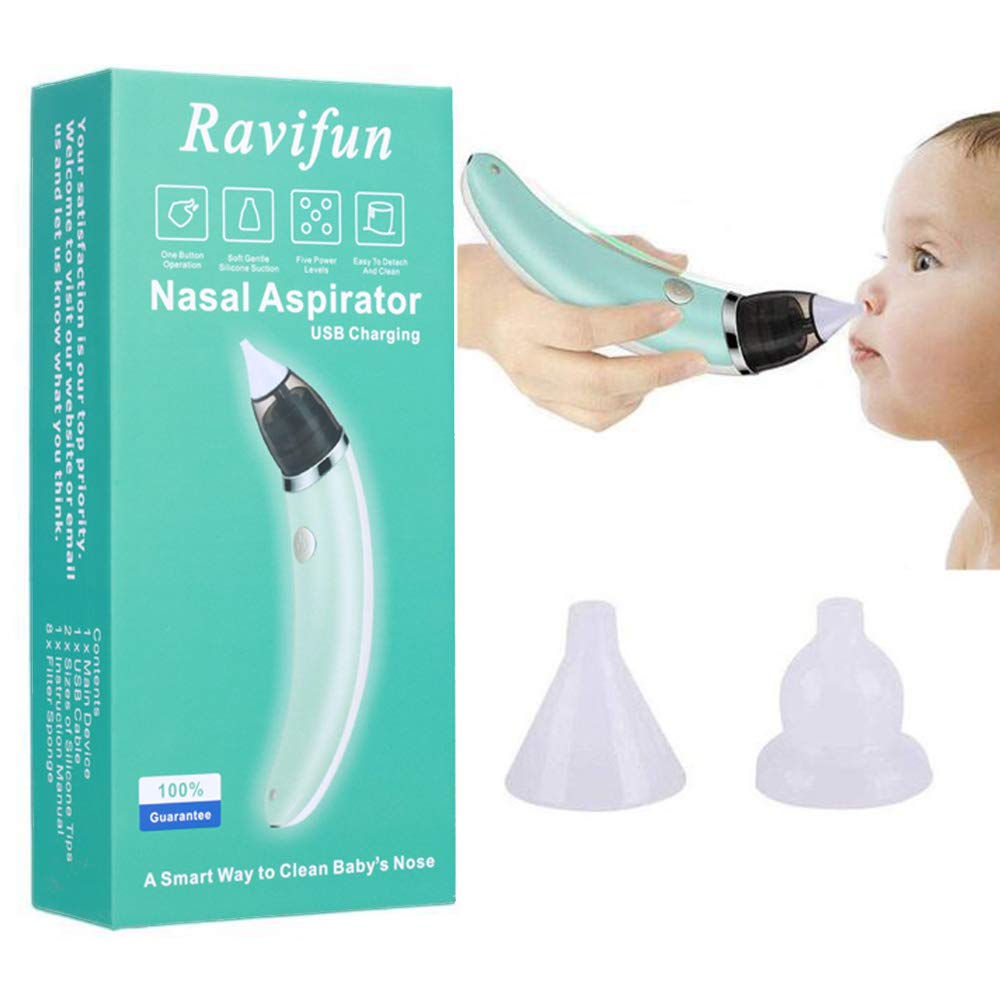 Ravifun - Aspirador nasal eléctrico para recién nacidos y niños pequeños, carga USB