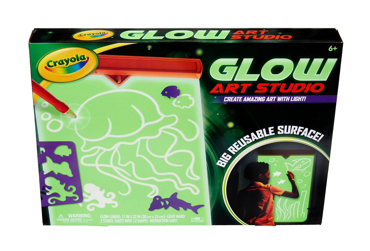 Crayola Glow Art Studio, juguetes que brillan en la oscuridad
