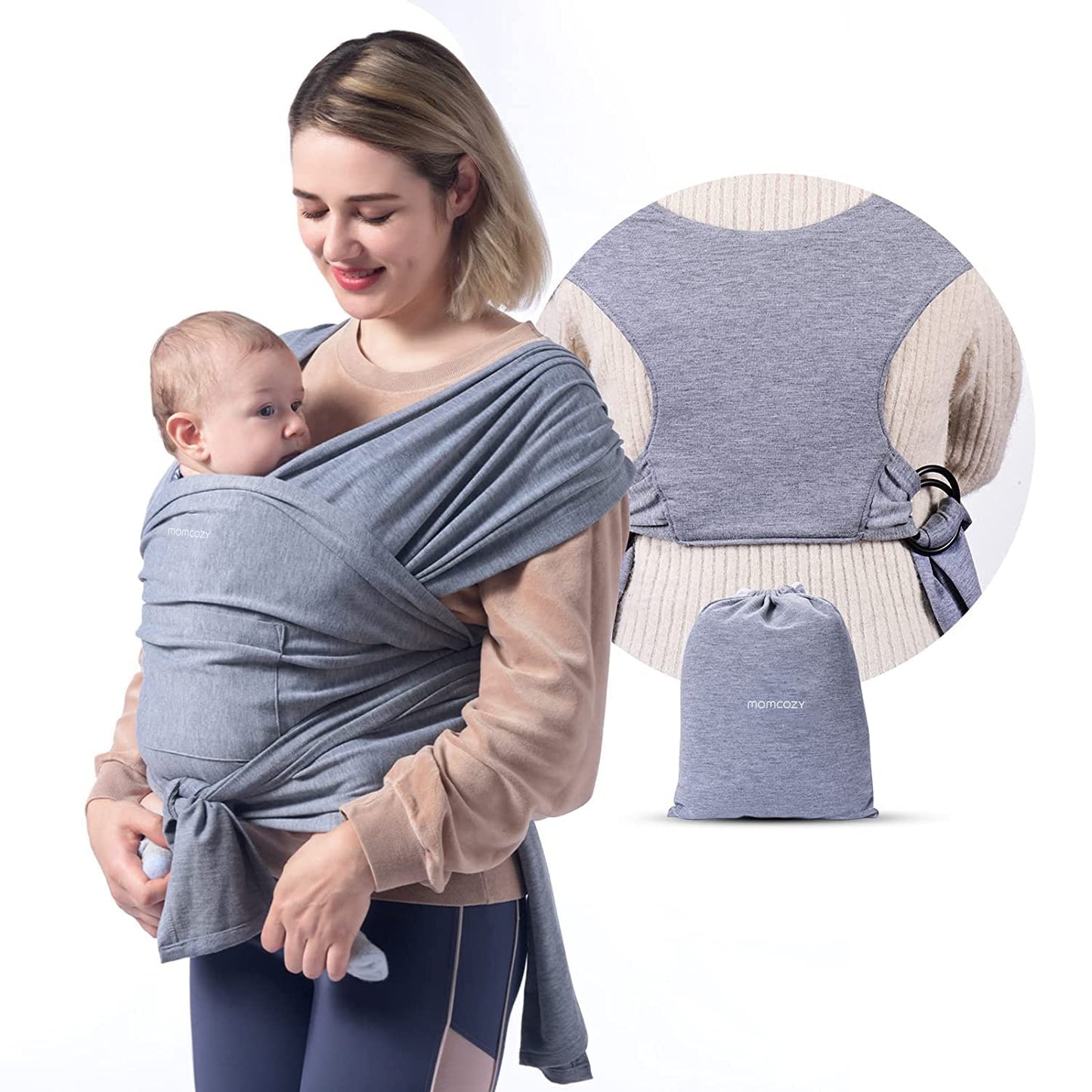 Momcozy Fular portabebés, fácil de llevar para bebés