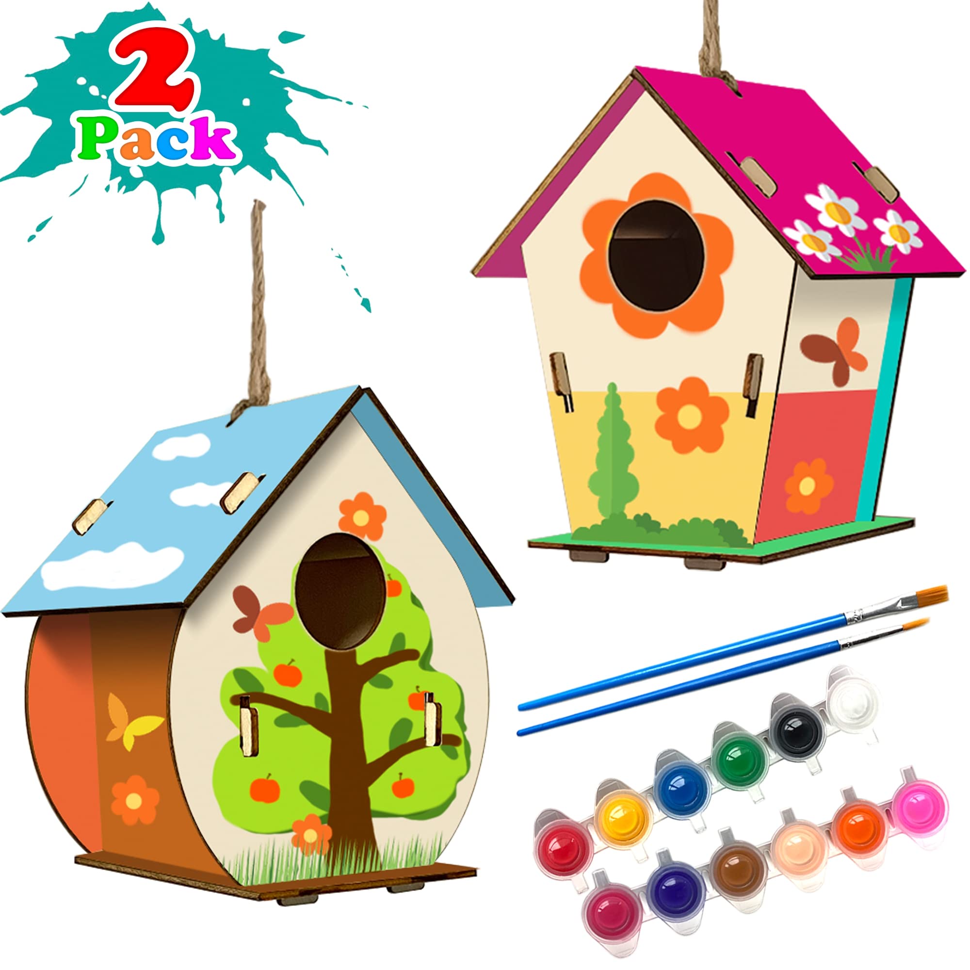 YOYOJOY Kit de manualidades para casa de pájaros y campanillas de viento, paquete de 2 artes