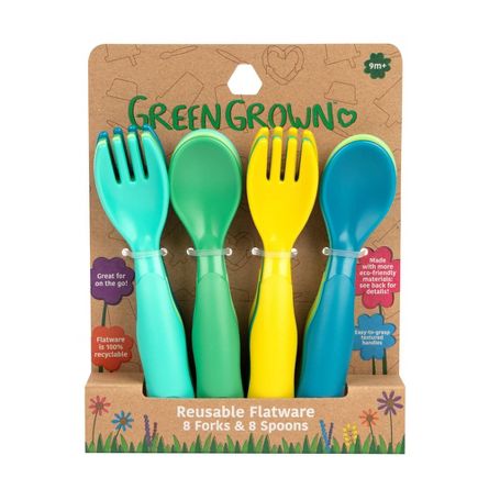 The First Years GreenGrown- Set de cucharas y tenedores 16 piezas