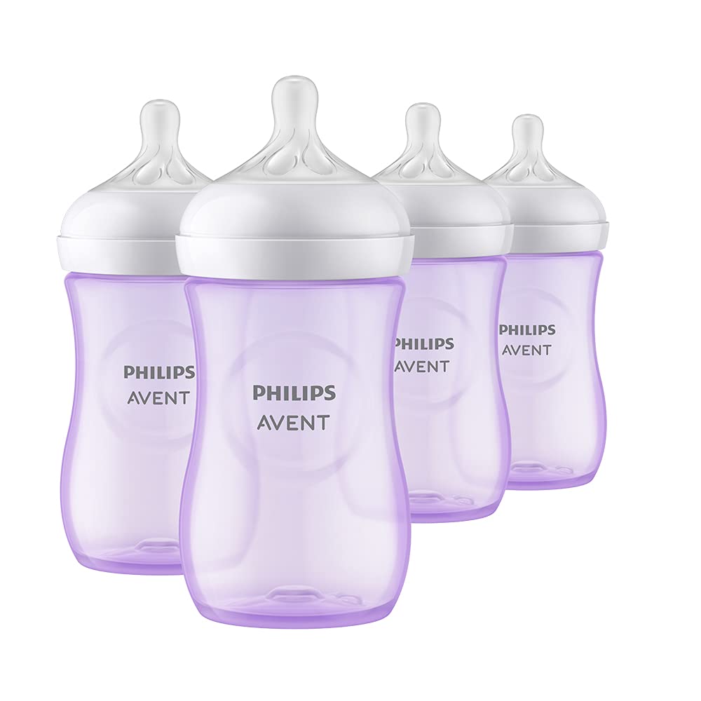 Philips AVENT Biberón natural con pezón de respuesta natural, morado, 9 onzas