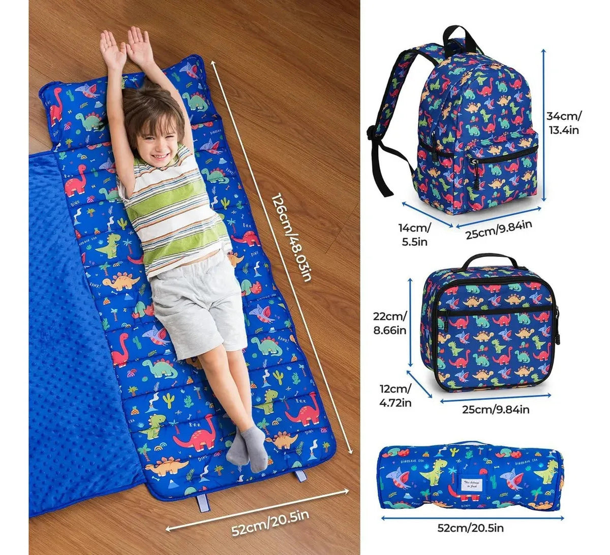 Colchoneta Para Siesta Niños Kulahlik Dinosaurio 104x84