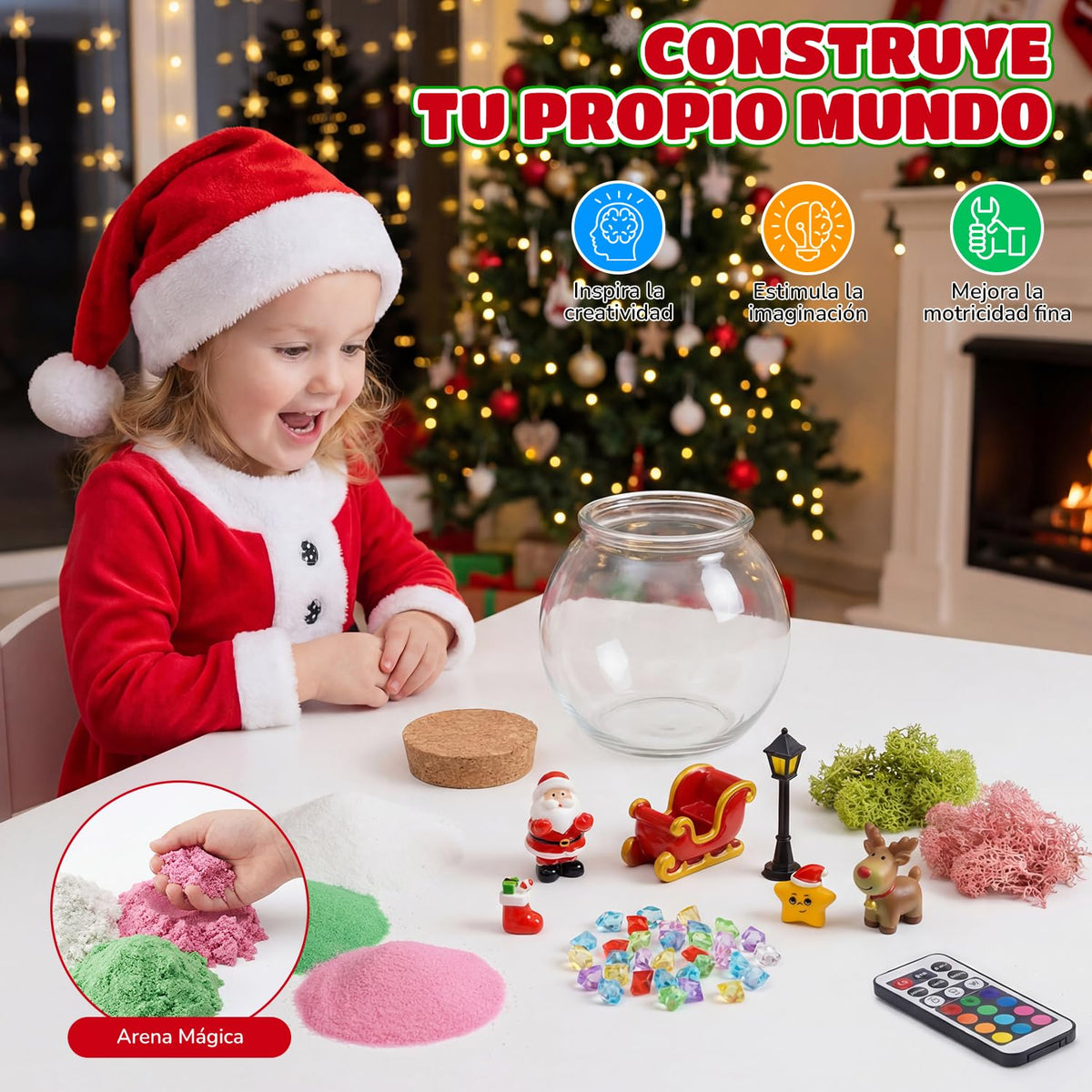 Kit de Terrario Arena Mágica con Luz Nocturna Niños
