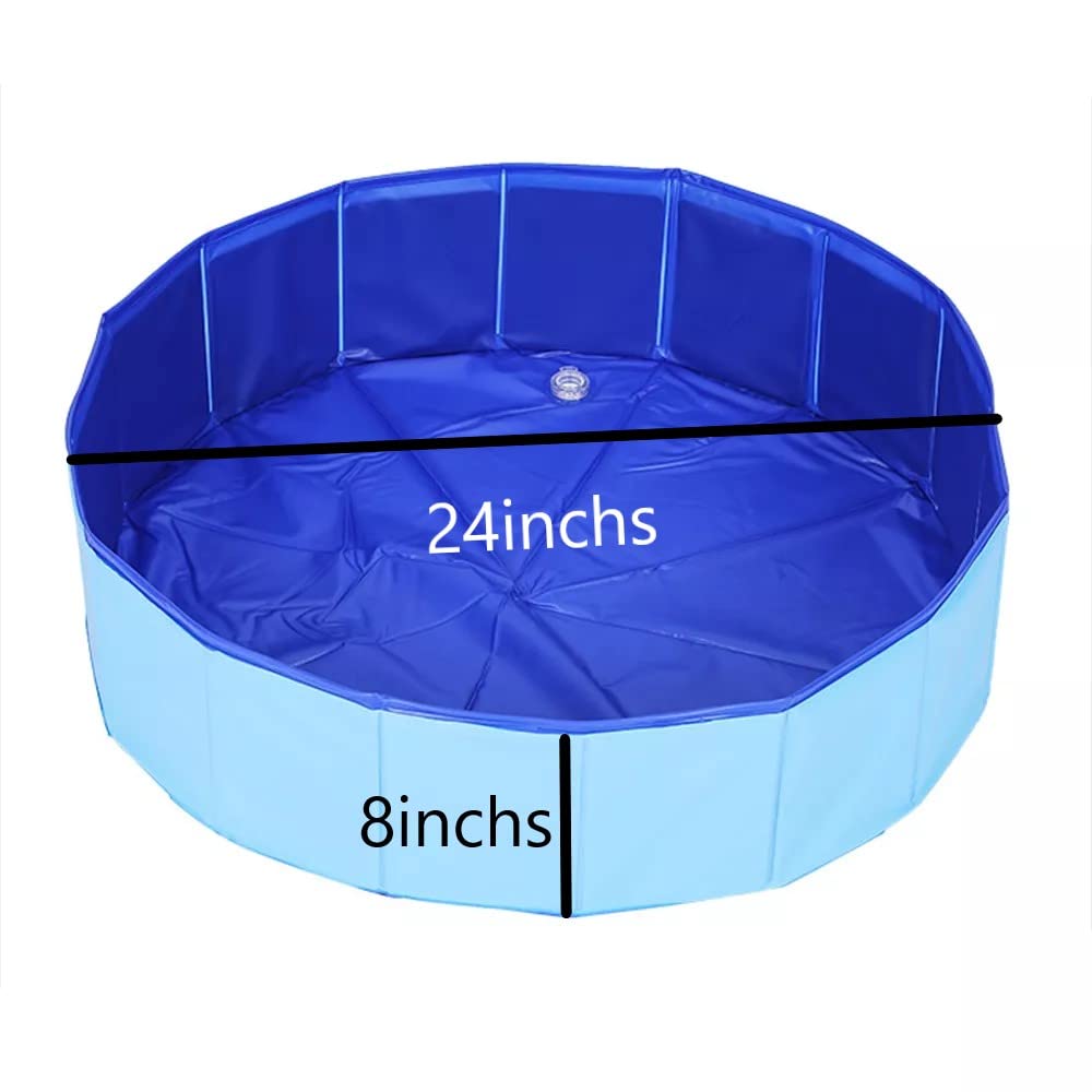 Piscina plegable de PVC portátil de 24 x 8 pulgadas