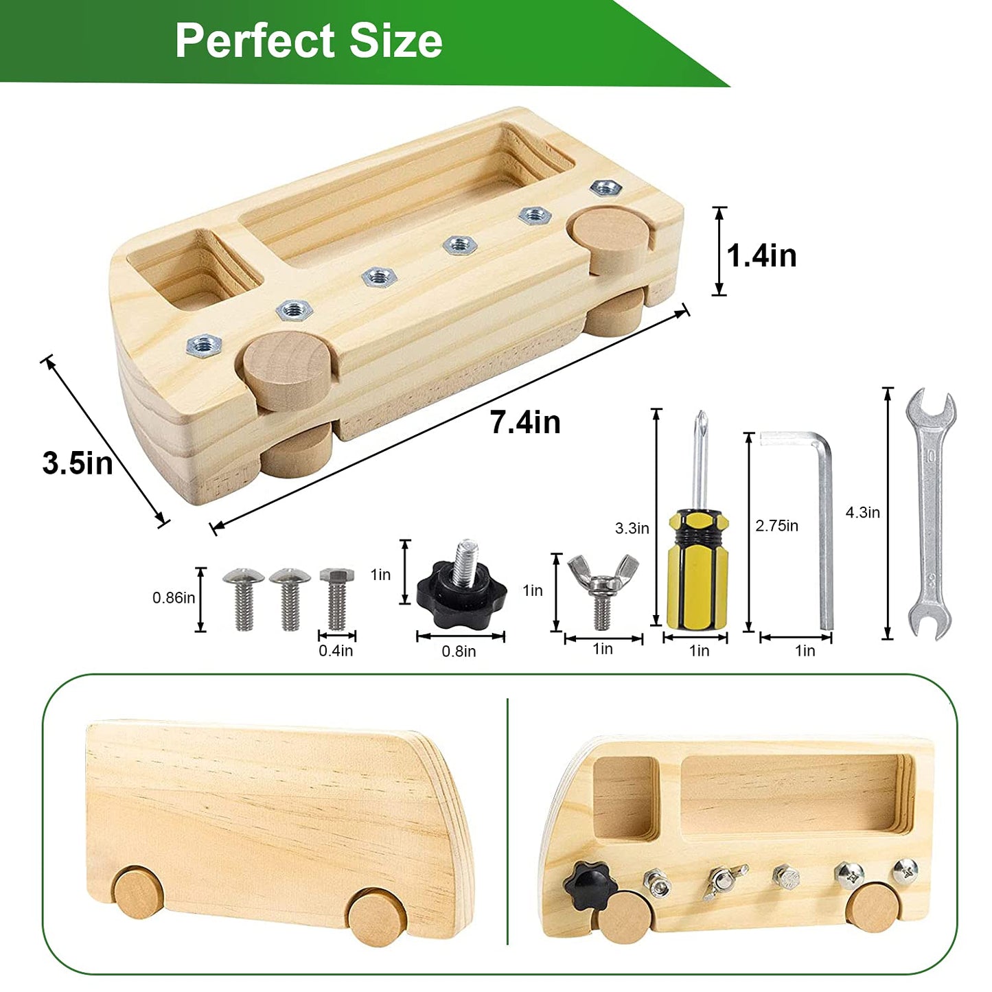 Montessori - Tablero de destornilladores para niños