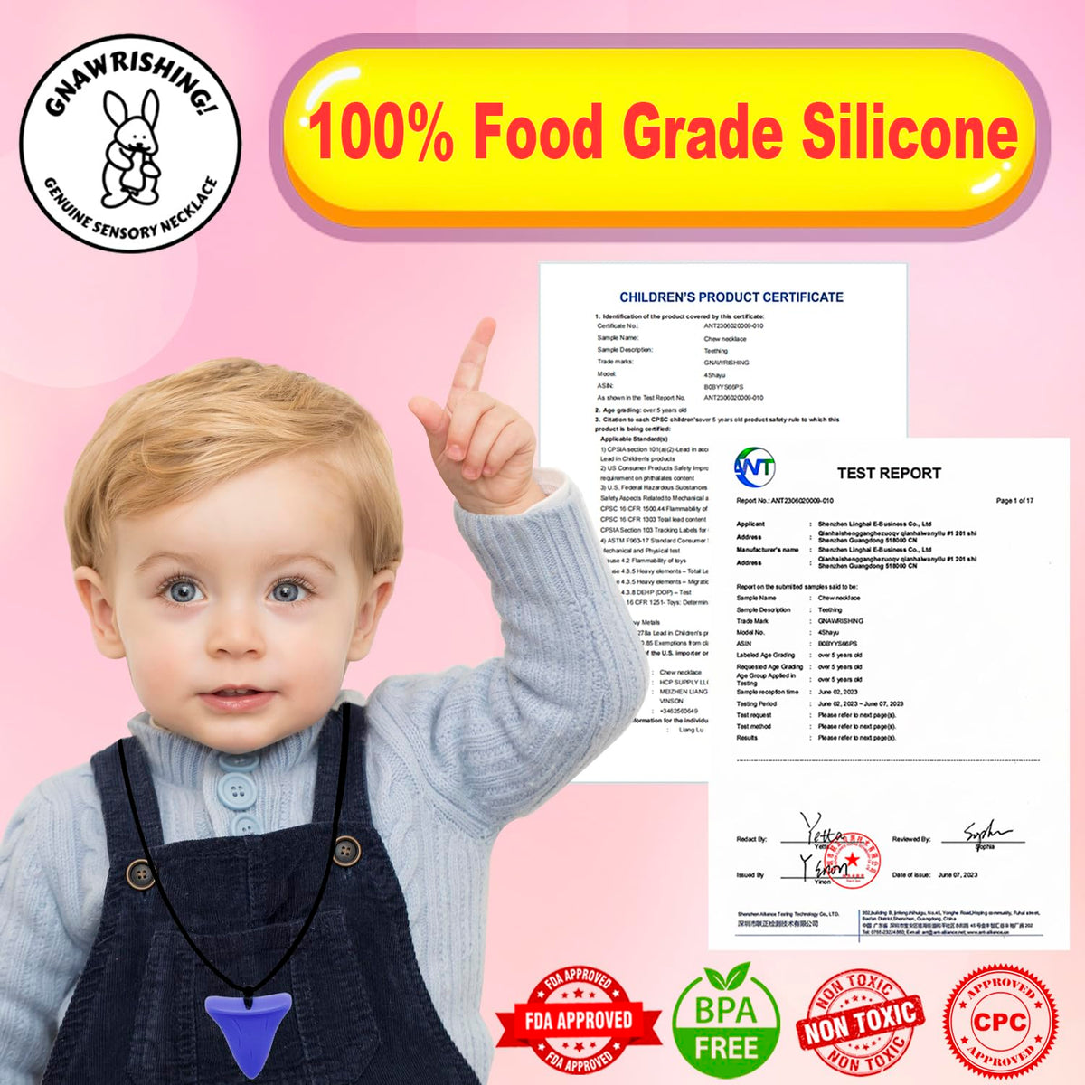 Collares masticables para niños sensoriales, 10 piezas de collar masticable de silicona para niños con autismo, TDAH, SPD, masticación, terapia motora oral