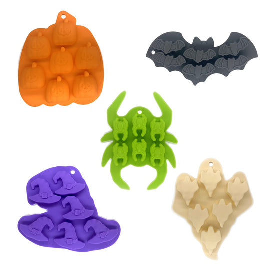 MEYOGO Juego de 5 moldes de silicona para Halloween