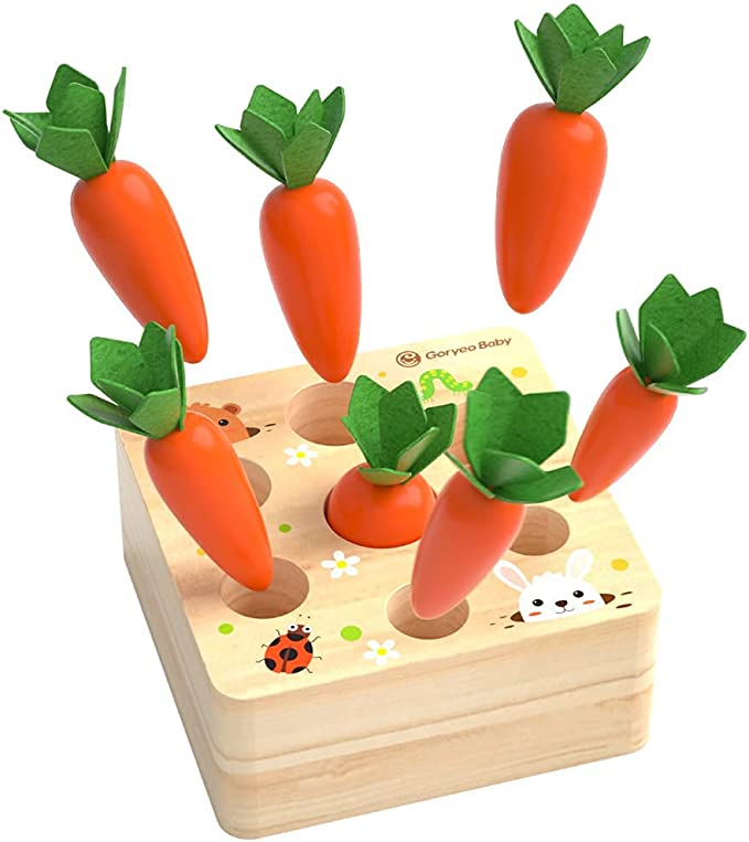 GoryeoBaby-Juguetes de madera, cosecha de zanahorias