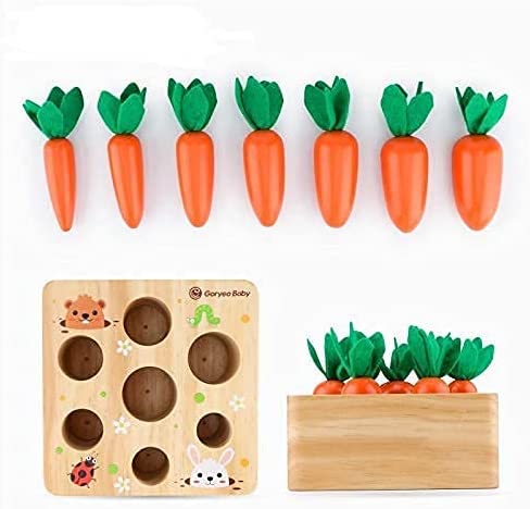 GoryeoBaby-Juguetes de madera, cosecha de zanahorias
