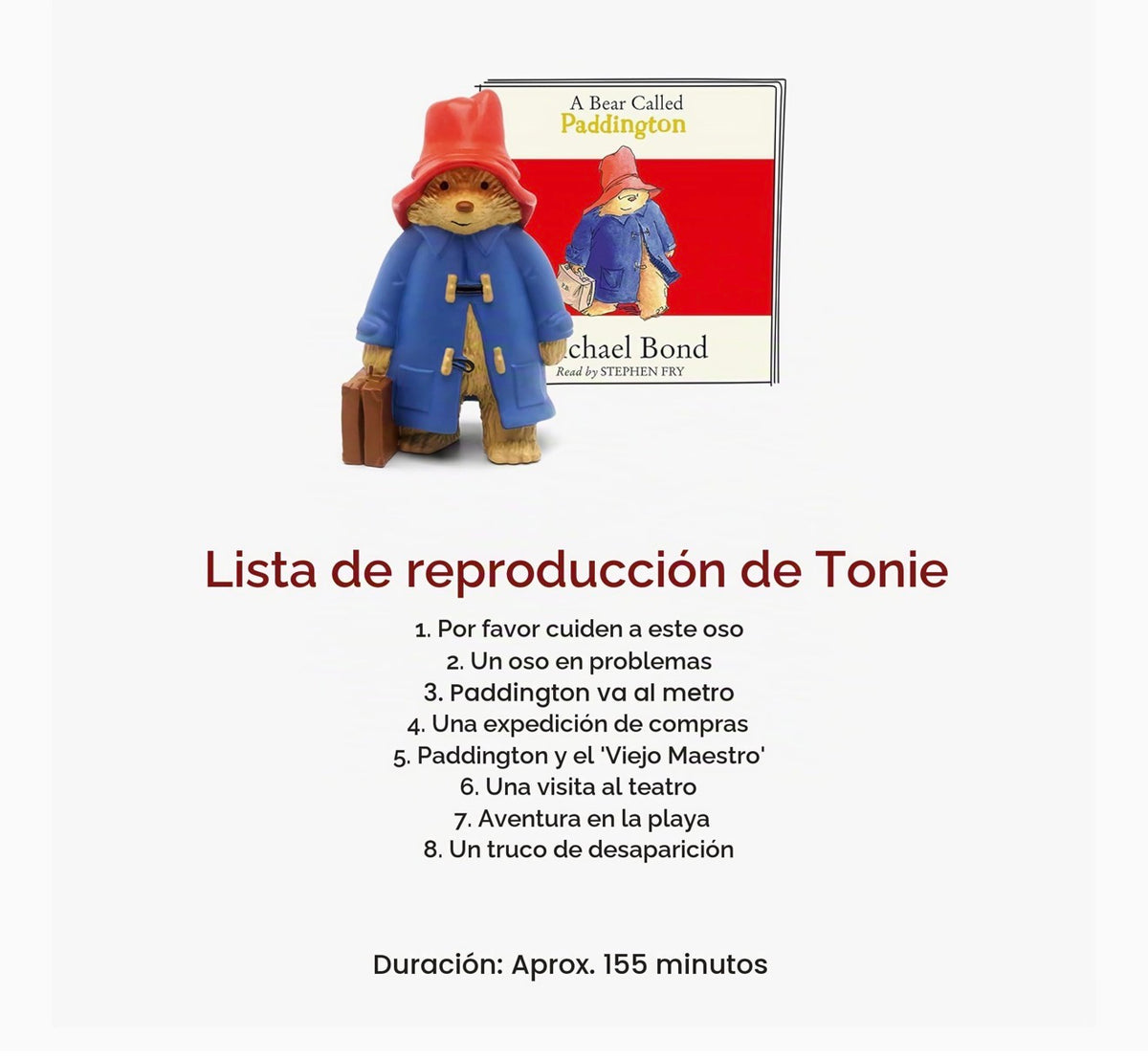 Tonies Paddington Bear - Figurina de juguete de audio de Un Oso Llamado Paddington, en inglés