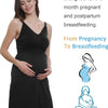 4HOW Vestido de maternidad camisón de lactancia, talla M color negro