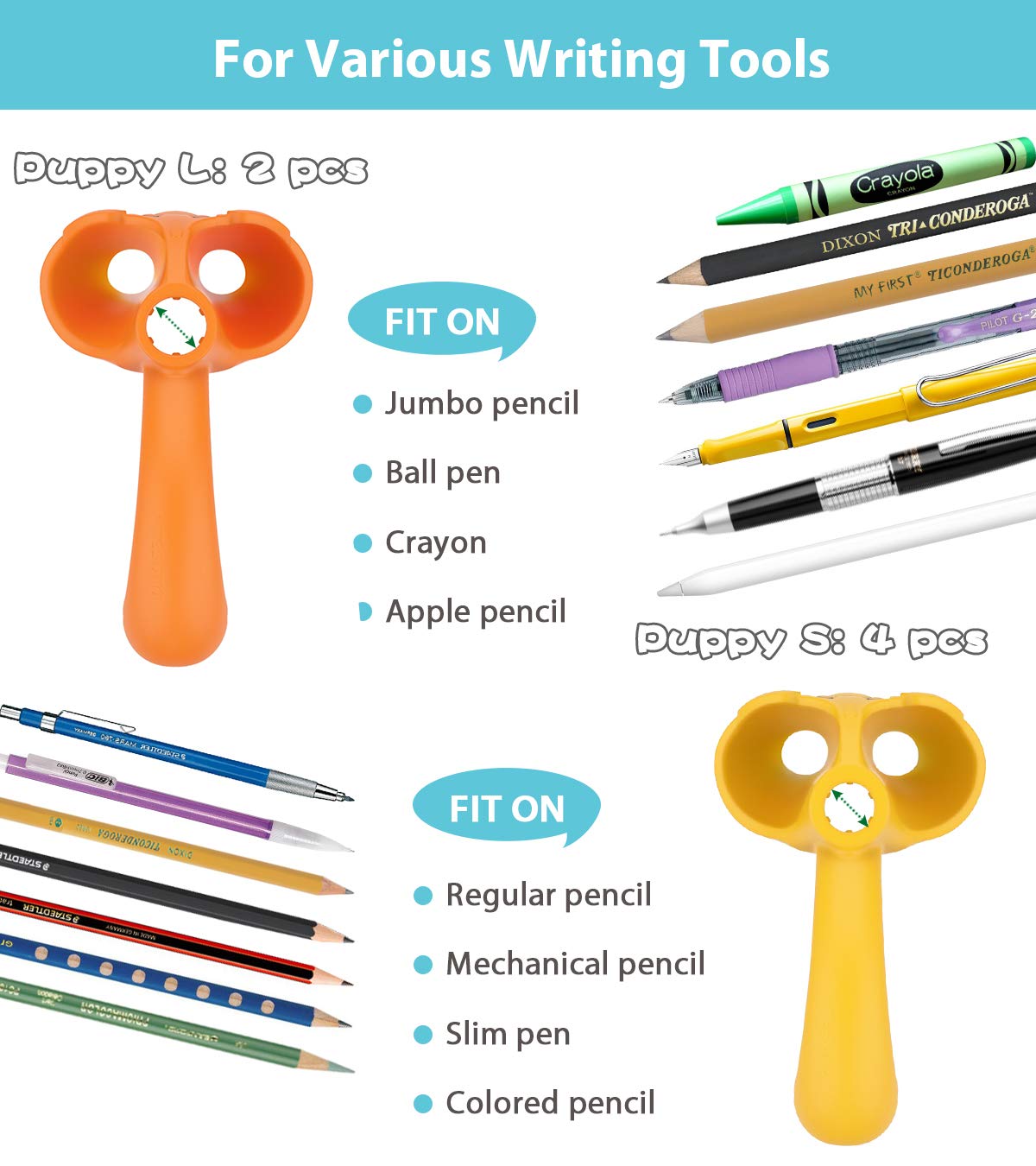 Firesara empuñaduras de lápiz para escritura a mano para niños