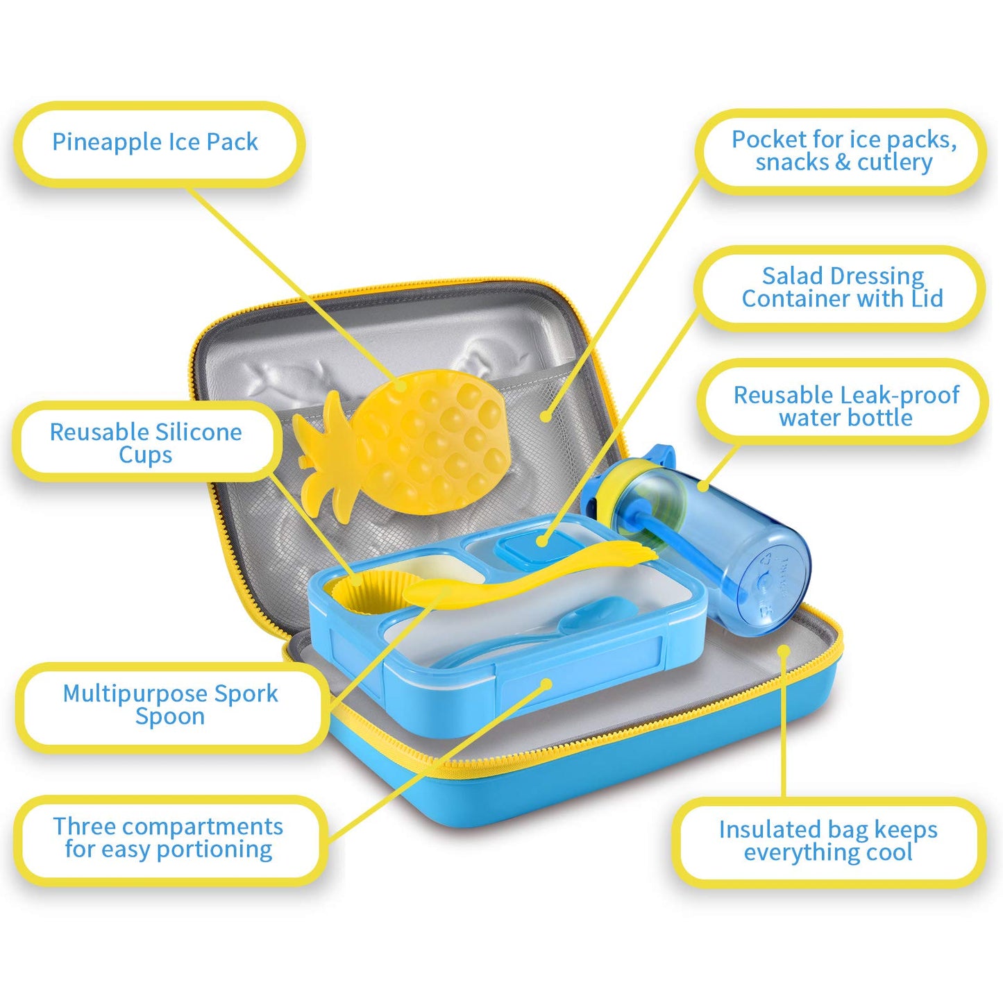 COO&KOO Juego de lonchera con diseño de tiburón