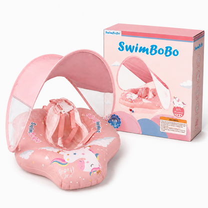 SiwmBoBo, flotador para bebés con toldo de protección solar, 3-10 meses