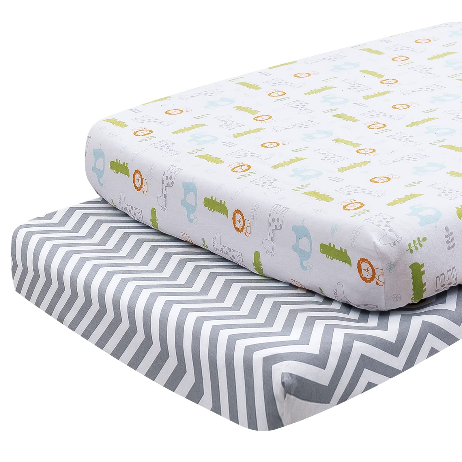Hygge Hush Pack and Play Sheets - Juego de sábanas bajeras de 400 hilos