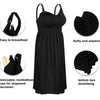 4HOW Vestido de maternidad camisón de lactancia, talla M color negro