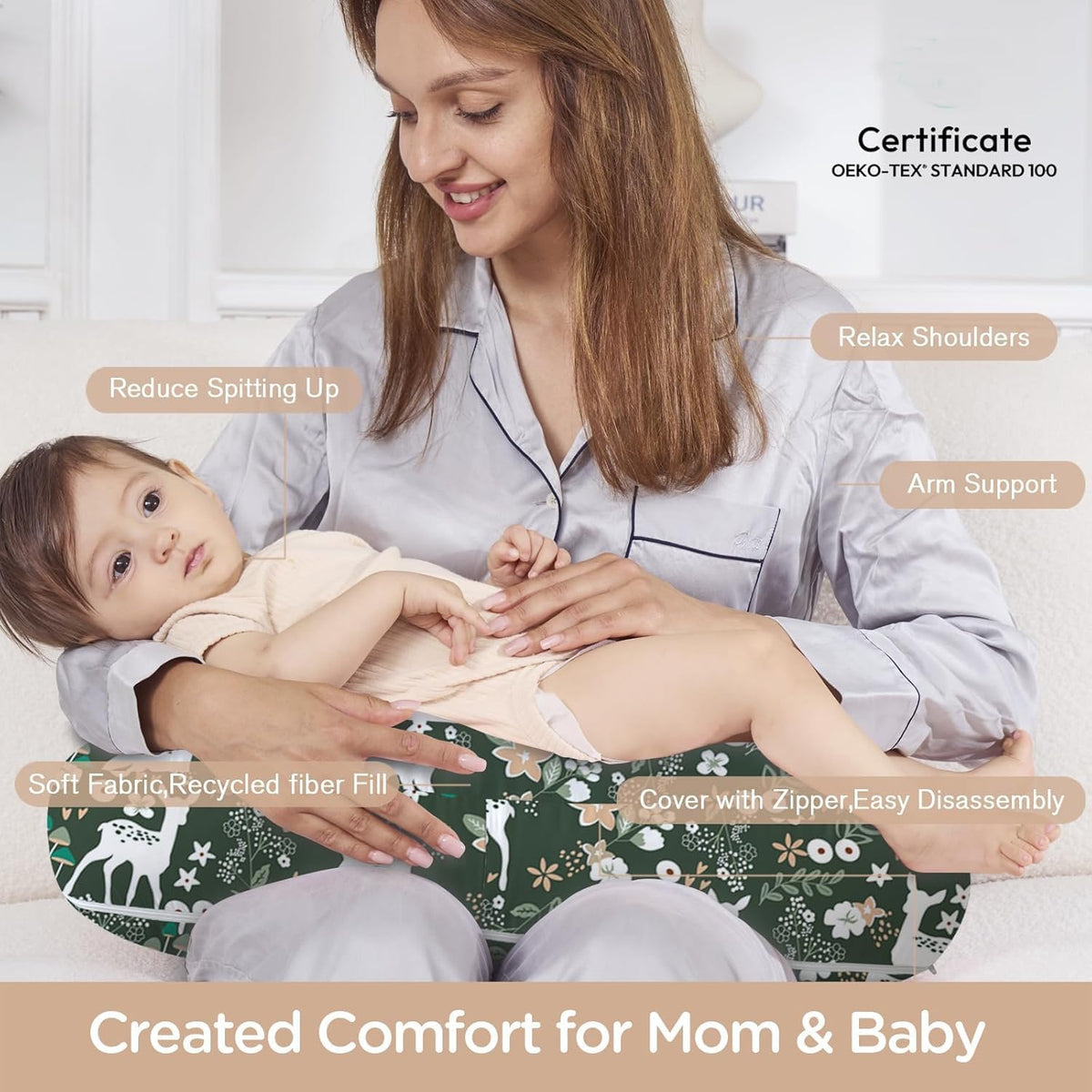 Almohada multiusos para la lactancia materna y biberón