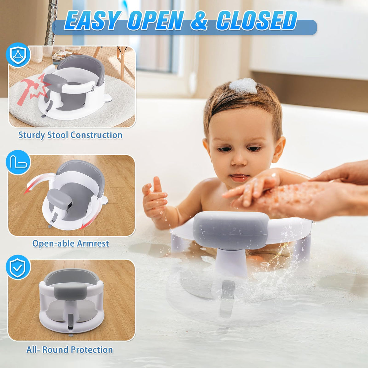 Asiento de baño para bebés Mostop, para bebés a partir de 6 meses