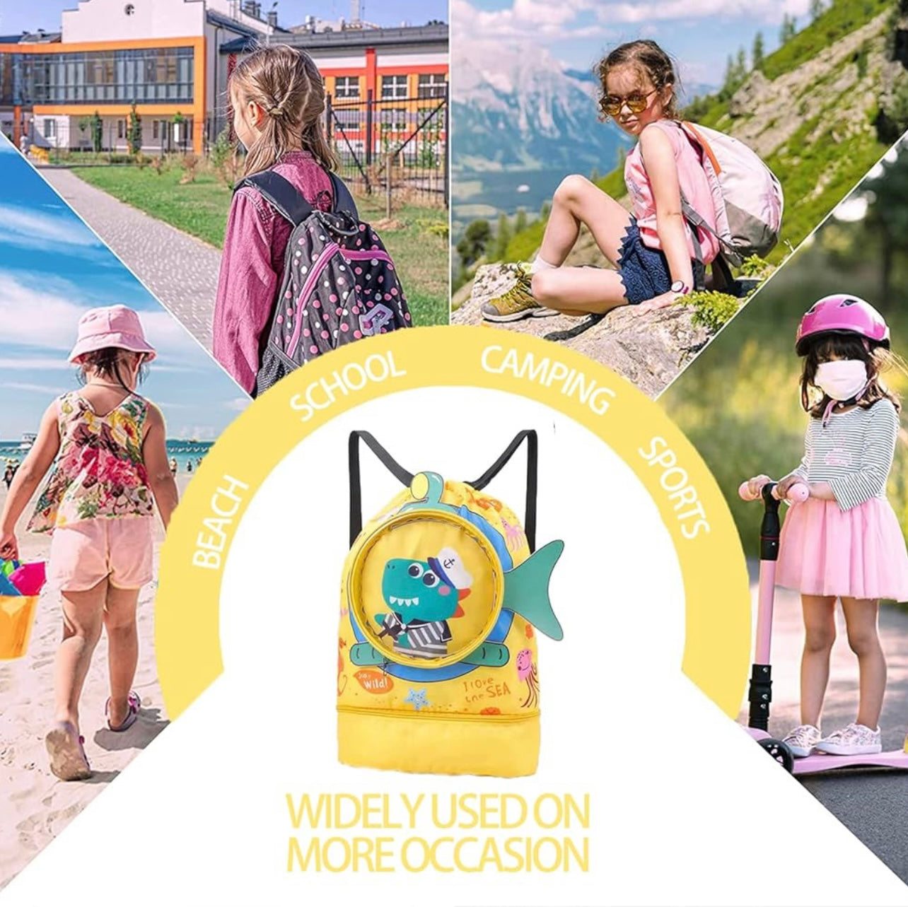 Gsiujch Mochila de natación seca y húmeda para niños