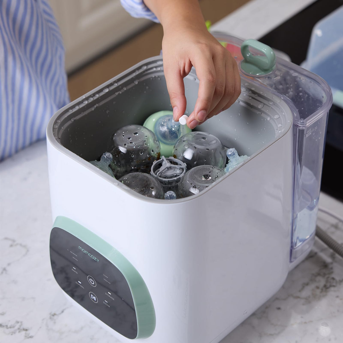 Momcozy Tabletas descalcificadoras oficiales de bloque de lavado oficiales para KleanPal Pro, 120 tabletas